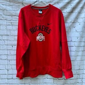 Nike Ohio State Shirt Long Sleeves Pullover Therma Fit XL Buckeyes OSU Red NWT